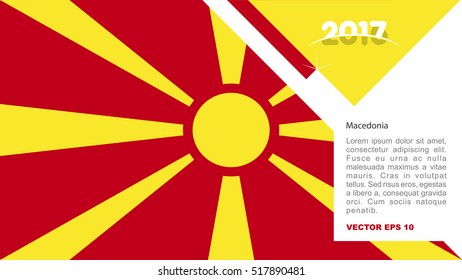 2017 creative card background with Macedonia country flag