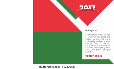 2017 creative card background with Madgascar country flag