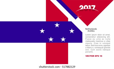2017 creative card background with Netherlands Antilles country flag