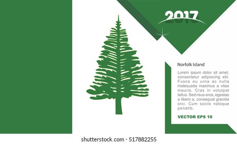 2017 creative card background with NJorfolk Island country flag
