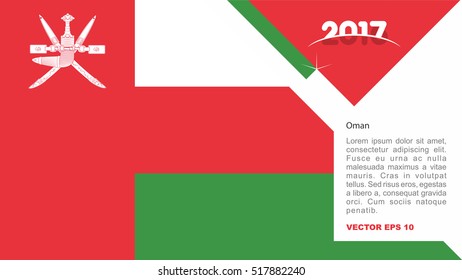 2017 creative card background with Oman country flag