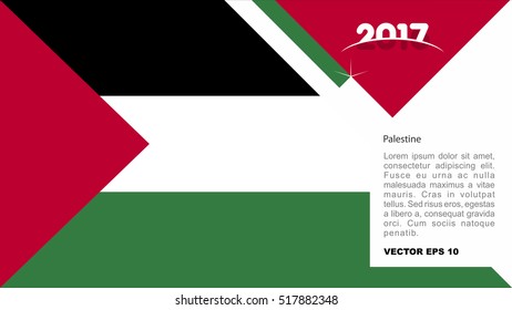 2017 creative card background with Palestine country flag
