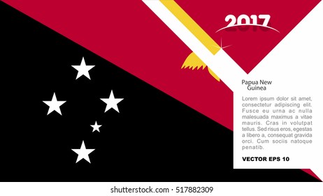 2017 creative card background with Papua New Guinea country flag
