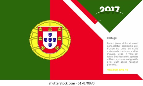 2017 creative card background with Portugal country flag