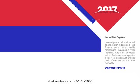 2017 creative card background with Republika Srpska country flag