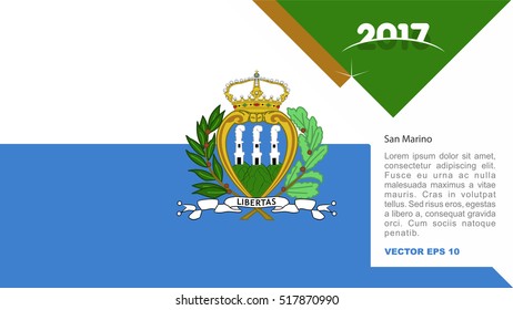 2017 creative card background with San Marino Epiphany country flag