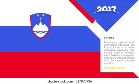 2017 creative card background with Slovenia country flag