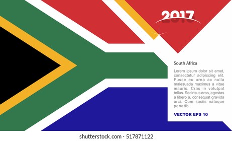 2017 creative card background with South Africa country flag
