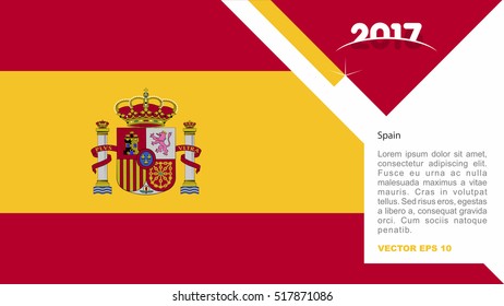 2017 creative card background with Spain country flag