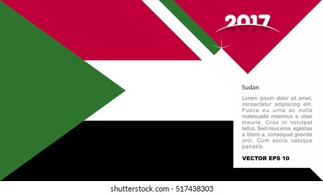 2017 creative card background with Sudan country flag
