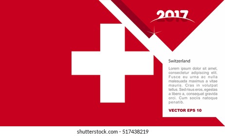 2017 creative card background with Switzerland country flag