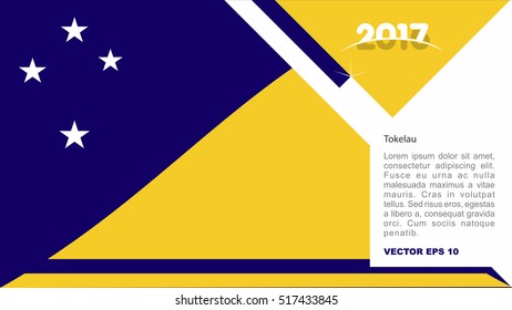 2017 creative card background with Tokelau country flag