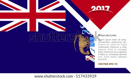 2017 creative card background with Tristan da Cunhacountry flag