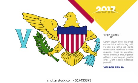 2017 creative card background with Virgin Islands-US country flag