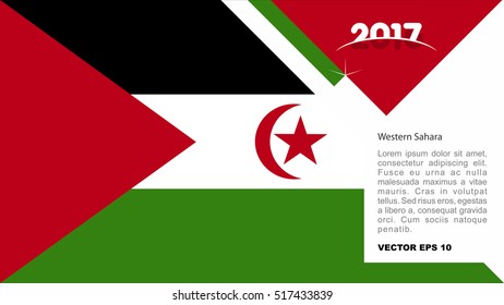 2017 creative card background with Western Sahara country flag