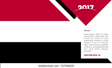 2017 creative card background with Yemen country flag