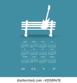 2017 Creative guitar calendar for print or web
