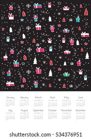 2017 creative vector calendar. Can be used as printed or screen images. A4 format.