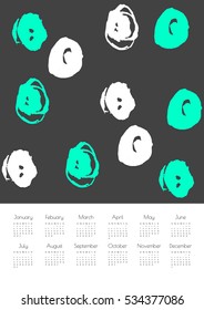 2017 creative vector calendar. Can be used as printed or screen images. A4 format.