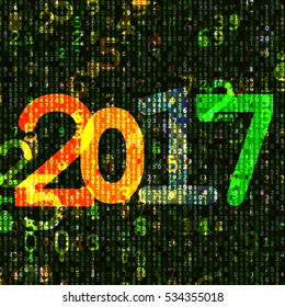 2017 digital background.Happy New 2017 Year.