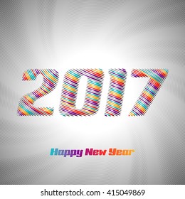 2017 drawn from the color stripe, on white