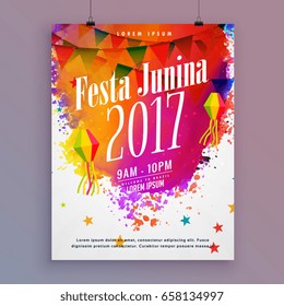 2017 festa junina party flyer design background