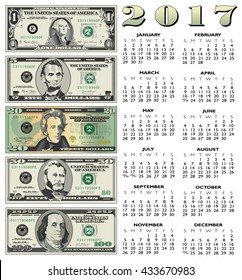 2017 financial calendar for print or web
