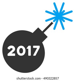 2017 Fireworks Detonator icon. Vector style is flat iconic symbol on a white background.