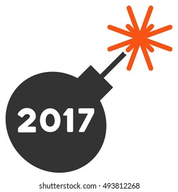 2017 Fireworks Detonator vector icon. Style is flat graphic symbol, orange and gray colors, white background.