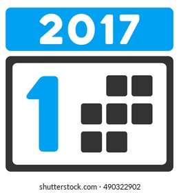 2017 First Day icon. Vector style is flat iconic symbol on a white background.