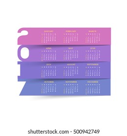 2017 Full Calendar Template - Week Starts Sunday