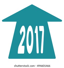 2017 Future Road vector icon. Style is flat graphic symbol, soft blue color, white background.