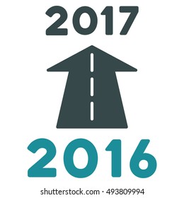 2017 Future Road vector pictograph. Style is flat graphic symbol, soft blue colors, white background.