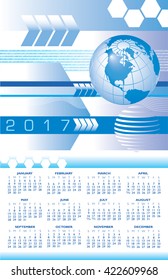 A 2017 global digital abstract calendar for print or web