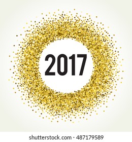 2017. Gold sparkle vector template for your text. Template for your design, invitation, logos, web, card, gift, vip, voucher, certificate.