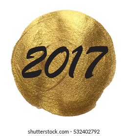 2017 Golden Circle Vector illustration isolated on glitter colored background

