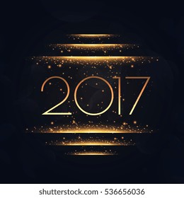 2017 with golden lights effect