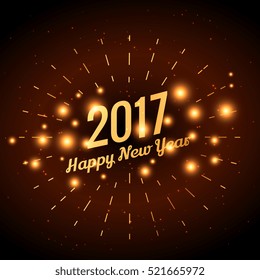 2017 golden text with glowing sparkles