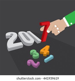 2017 Greeting Card Design Vector Illustration