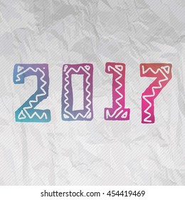 2017 grunge stamp. New Year sign.