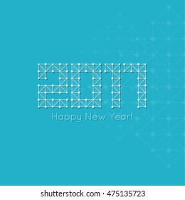 2017 Happy New Year. Abstract background with net structure. 