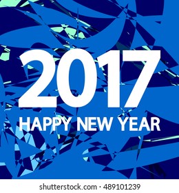 2017, Happy New Year, abstract background, design template, vector illustration