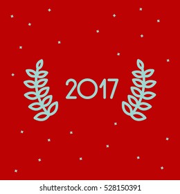 2017 Happy New Year art. Holidays poster.
