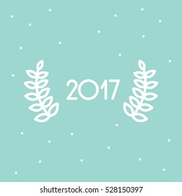 2017 Happy New Year art. Holidays poster.