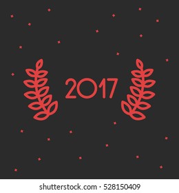 2017 Happy New Year art. Holidays poster.