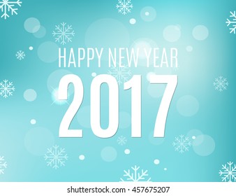2017 happy new year background with snowflake. Vector illustration, eps 10
