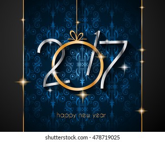 2017 Happy New Year Background for your Flyers and Greetings Card. Ideal for Poster, covers and invitations.