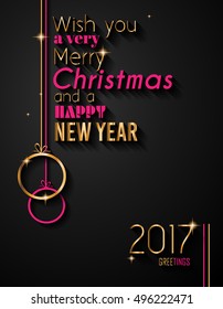 2017 Happy New Year Background for your Seasonal Flyers and Greetings Card or Christmas themed invitations.