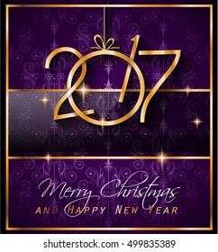2017 Happy New Year Background for your Seasonal Flyers and Greetings Card or Christmas themed invitations.