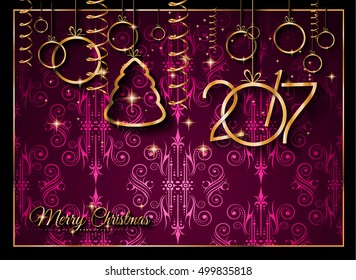 2017 Happy New Year Background for your Seasonal Flyers and Greetings Card or Christmas themed invitations.